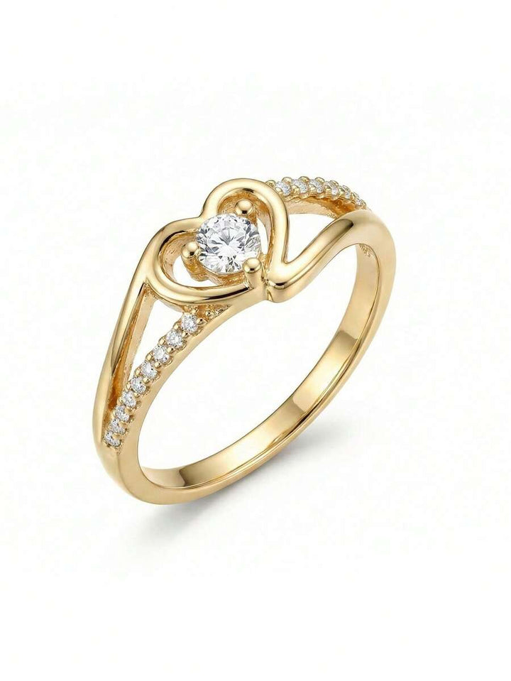 Charlotte – Elegant Ring with Sparkling Cubic Zirconia Heart
