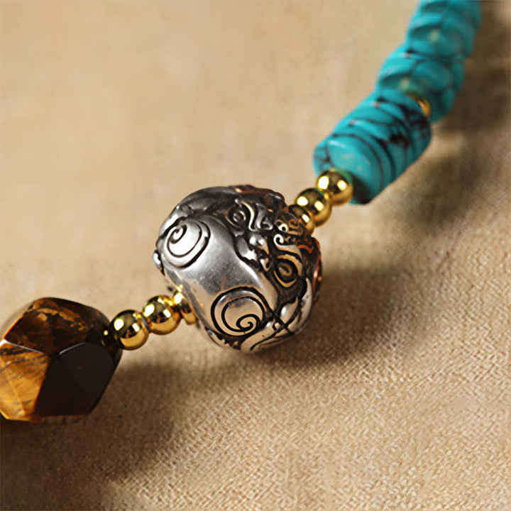 Turquoise Tiger's Eye Magpie Handcrafted Bracelet
