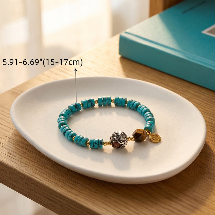 Turquoise Tiger's Eye Magpie Handcrafted Bracelet