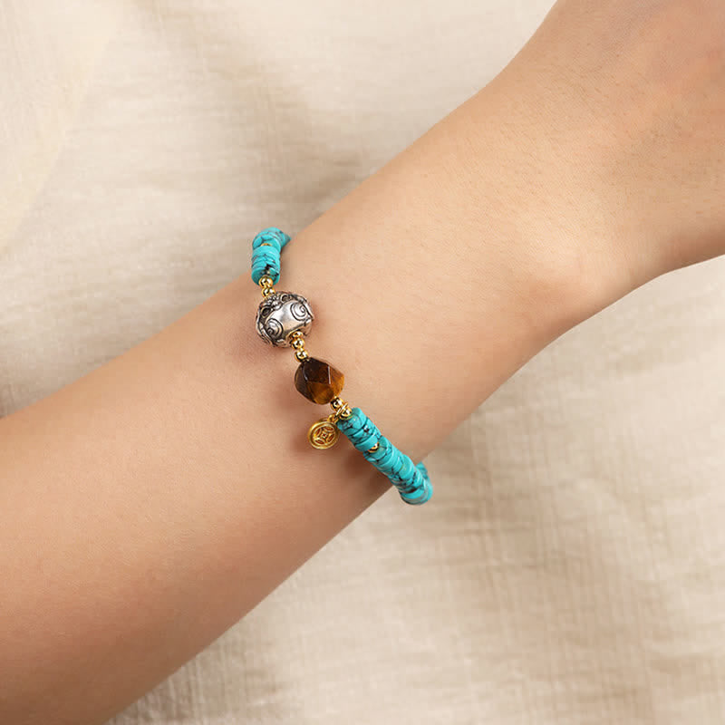 Turquoise Tiger's Eye Magpie Handcrafted Bracelet