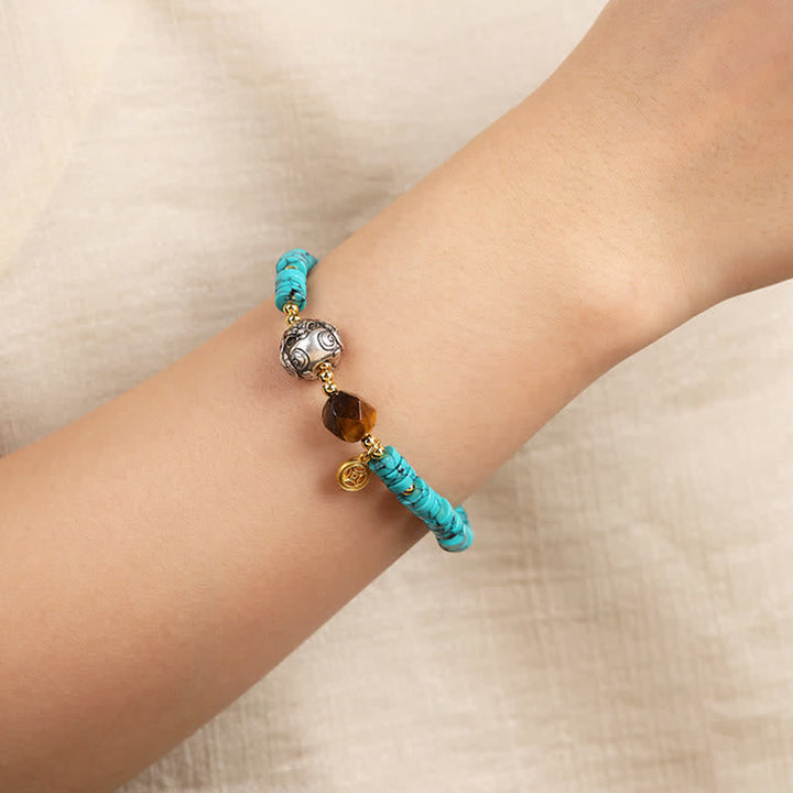 Turquoise Tiger's Eye Magpie Handcrafted Bracelet