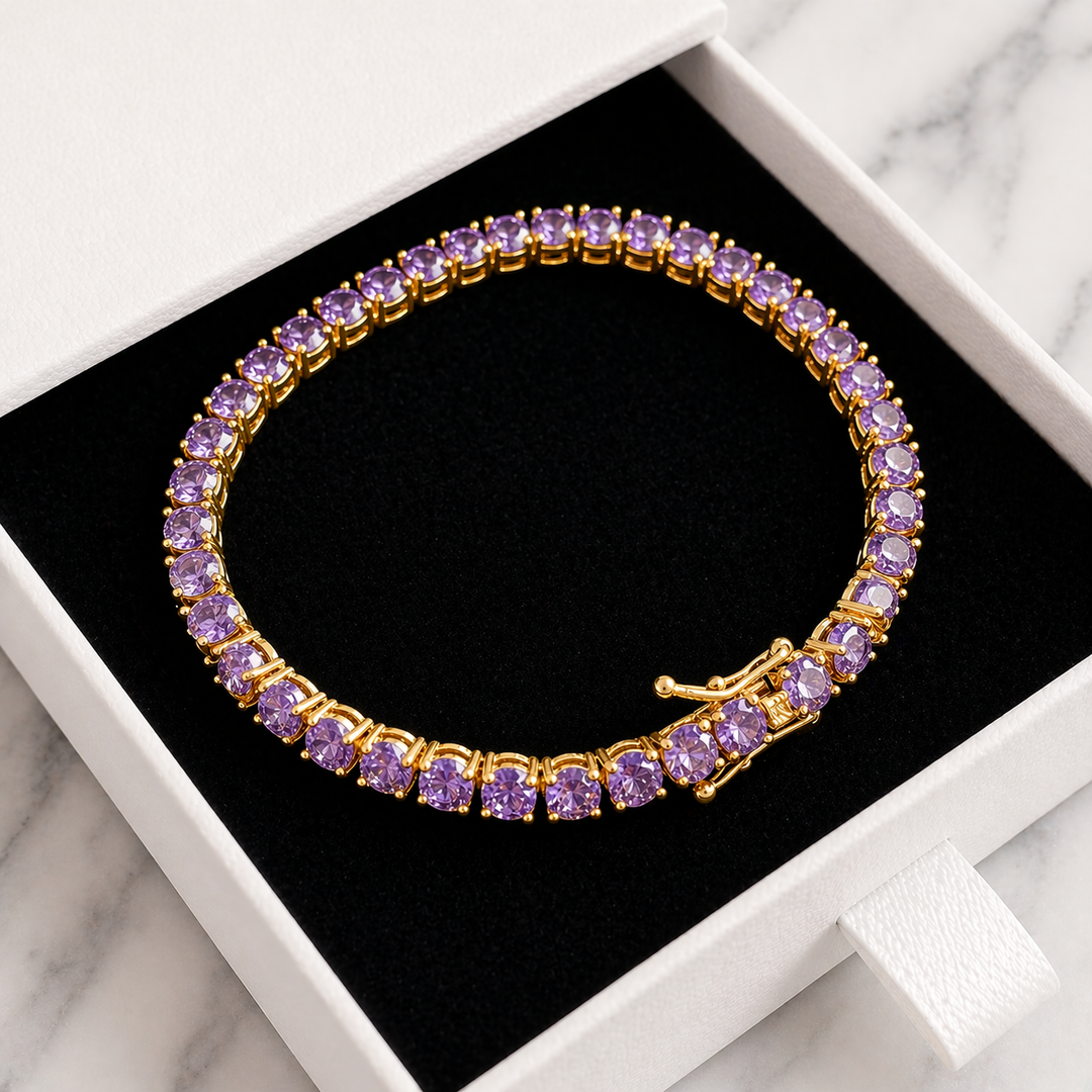 Amethyst Tennis Bracelet | White Gold