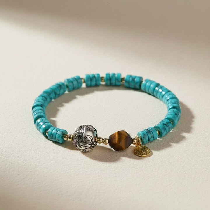 Turquoise Tiger's Eye Magpie Handcrafted Bracelet