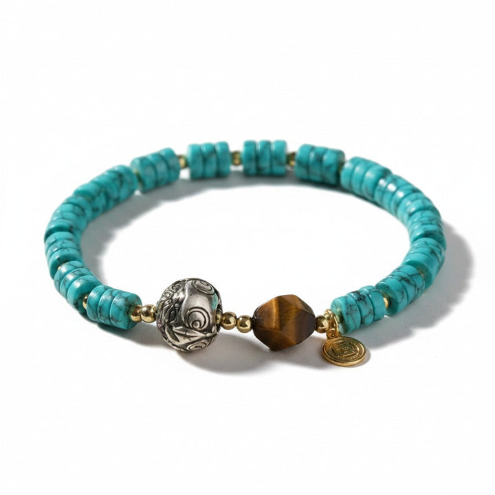 Turquoise Tiger's Eye Magpie Handcrafted Bracelet