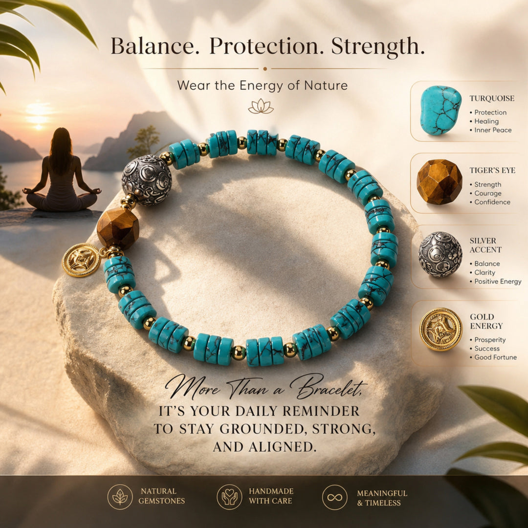 Turquoise Tiger's Eye Magpie Handcrafted Bracelet